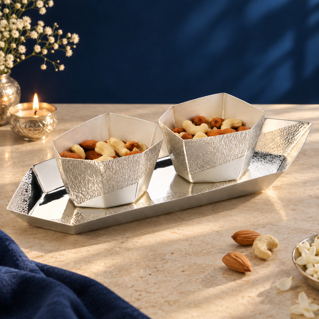 Braque Tray and Nut Bowls Diwali Gift Set