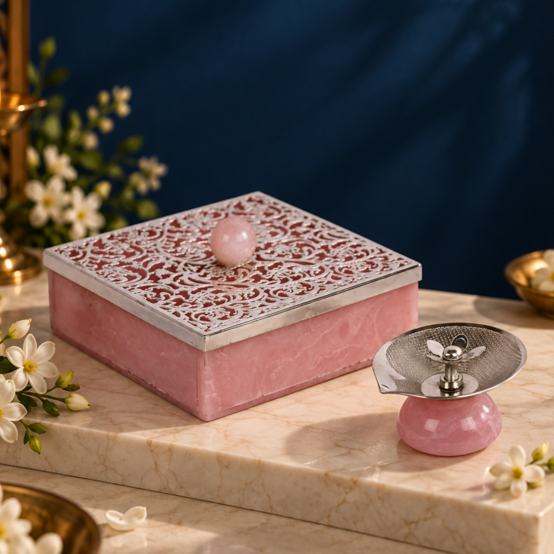 Tree of Life Box and Roselight Diya Diwali Gift Set