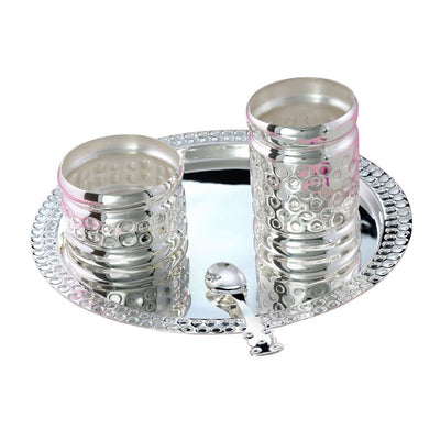 Silver Plated Baby Gift Set Dots