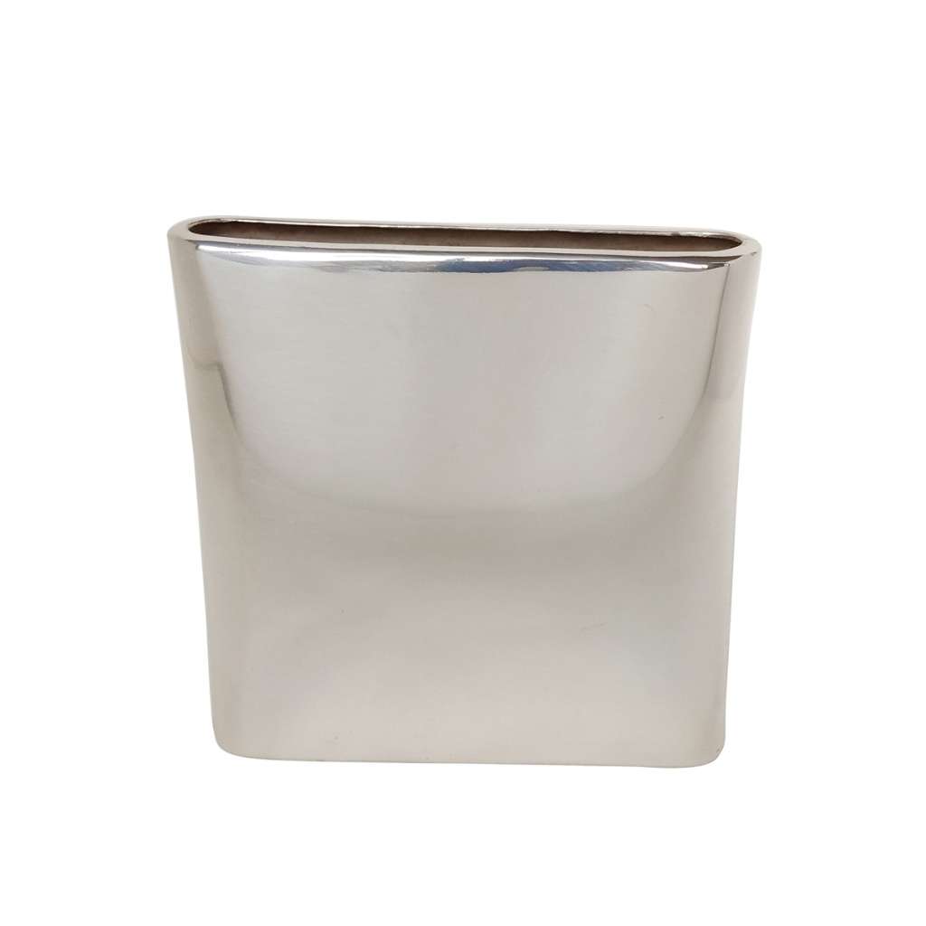 Envelope Vase takes its name from a flat, envelope-like silver vase, its top edge cut on a slant rather - white background