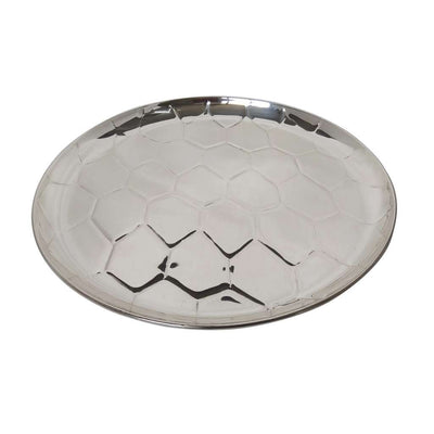 Silver Plated Tray Honey Comb Round