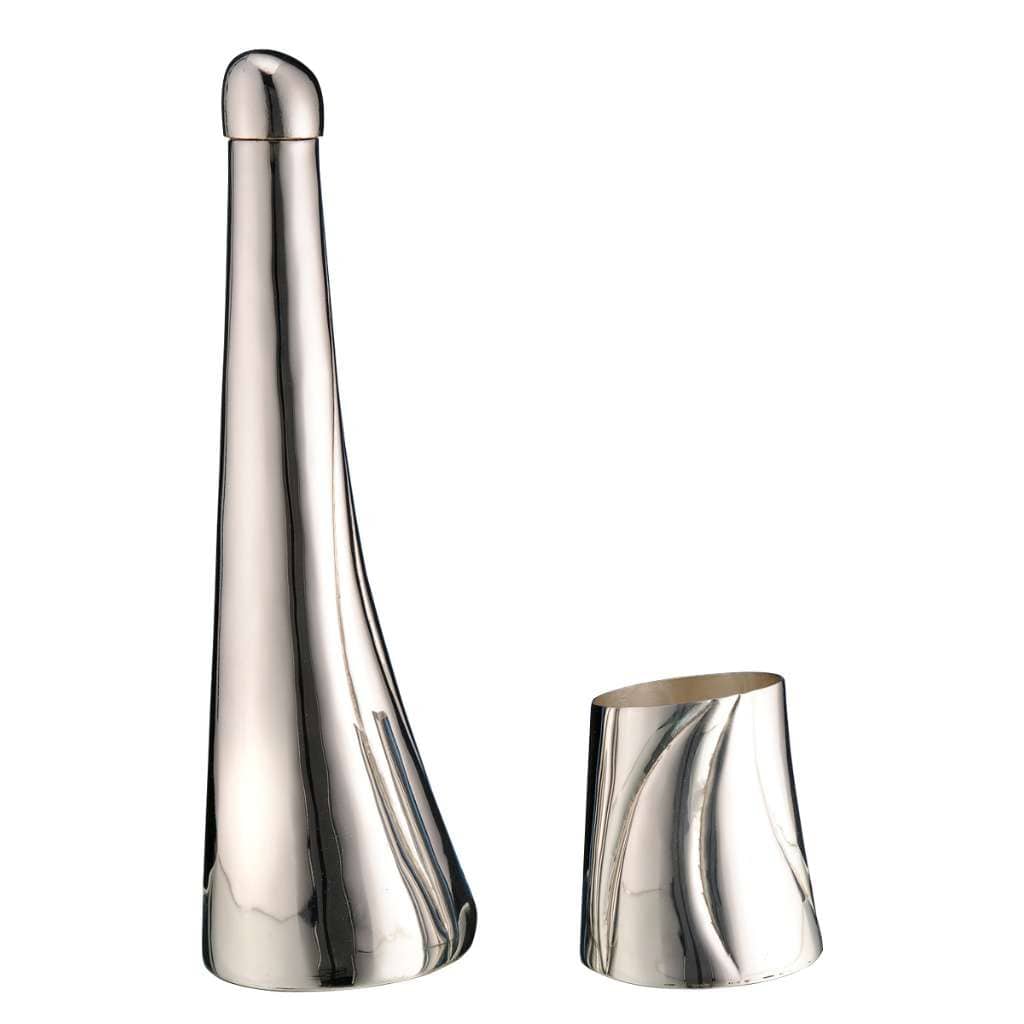 Jug With Glass Sublime tapers this tall silver jug in a hammered finish from a wide base to a domed lid - white background