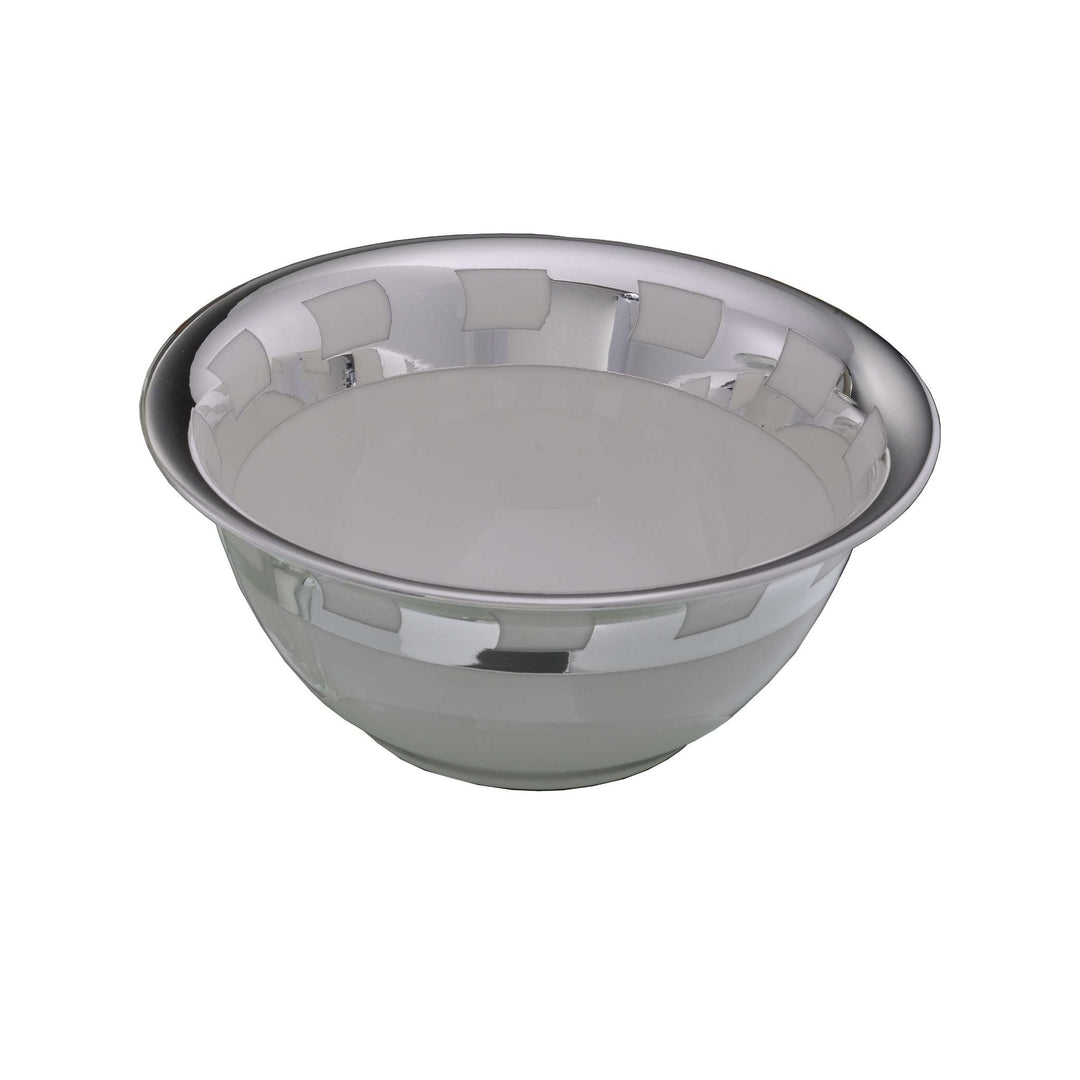 Bowl Porcelain Symphony is a sterling silver bowl with a mirror-polished rim, patterned in rectangular blocks - white background