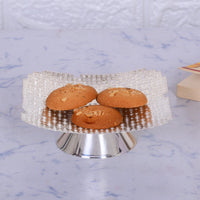 Future Platter is a wide, shallow silver platter with a smooth rim and a subtly domed centre – Large
