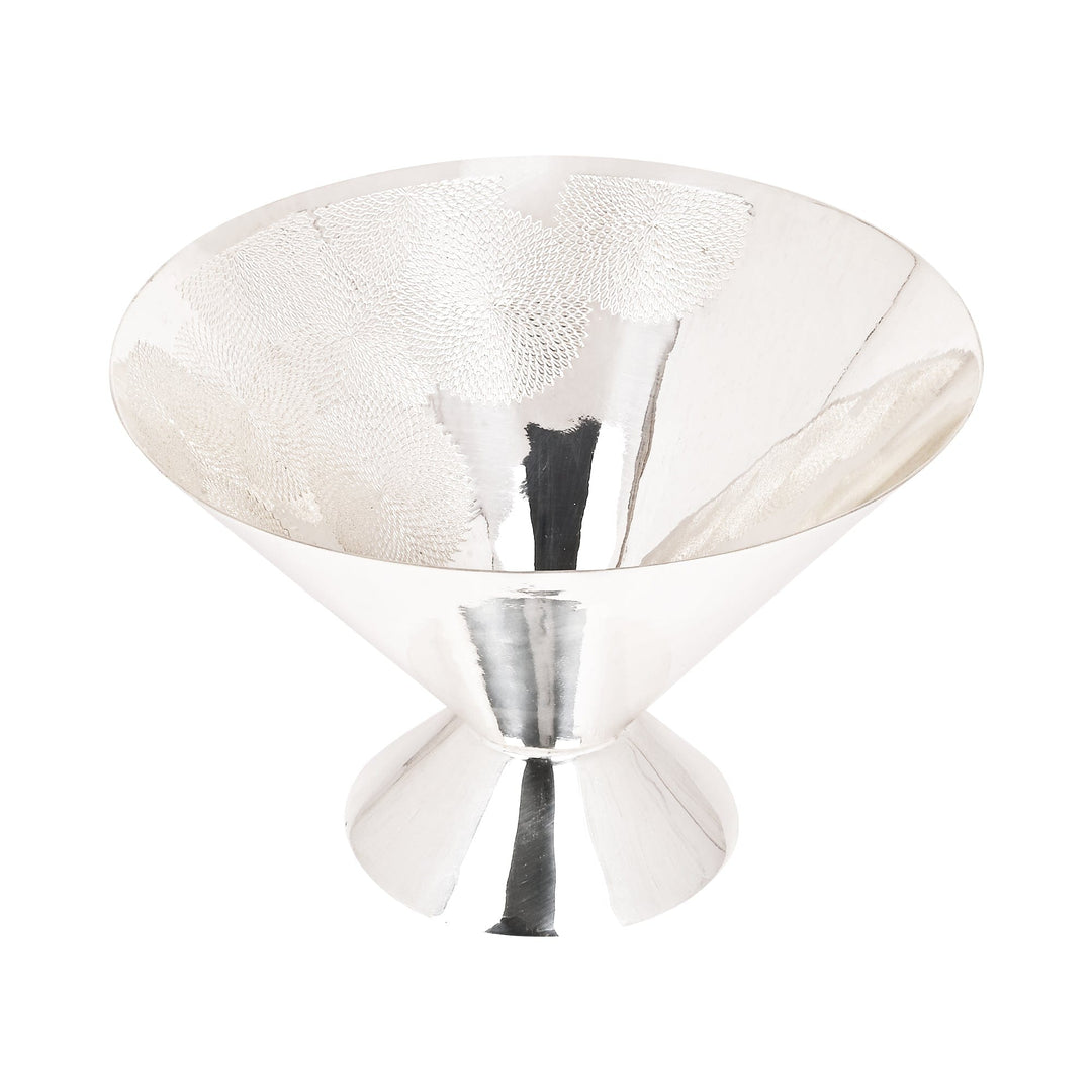Fruit Bowl Cone shapes itself like an inverted cone on a narrow foot - white background