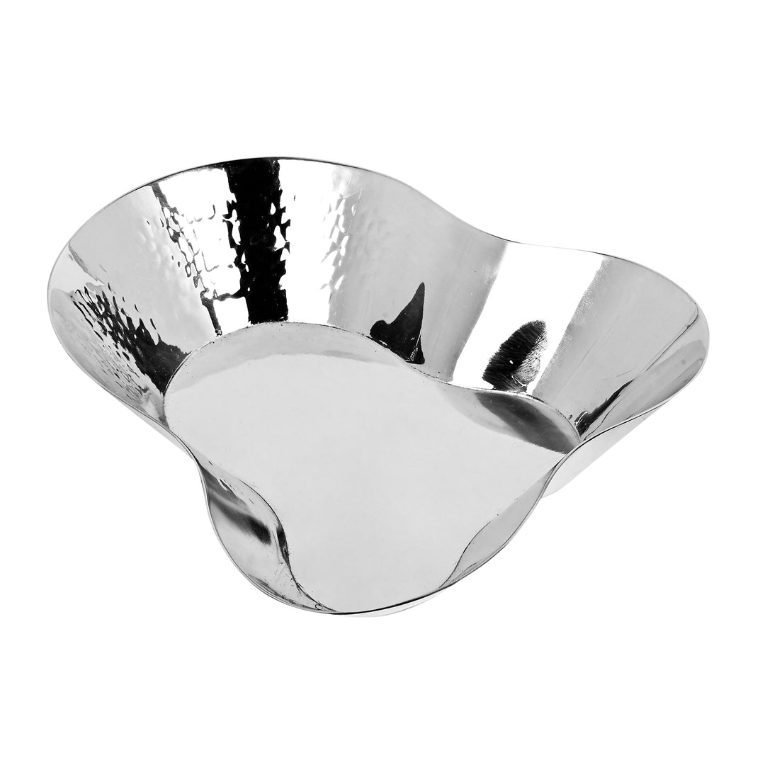 Bowl Undulated curves a softly undulating, asymmetric rim in and out like folded fabric on this silver bowl – Small