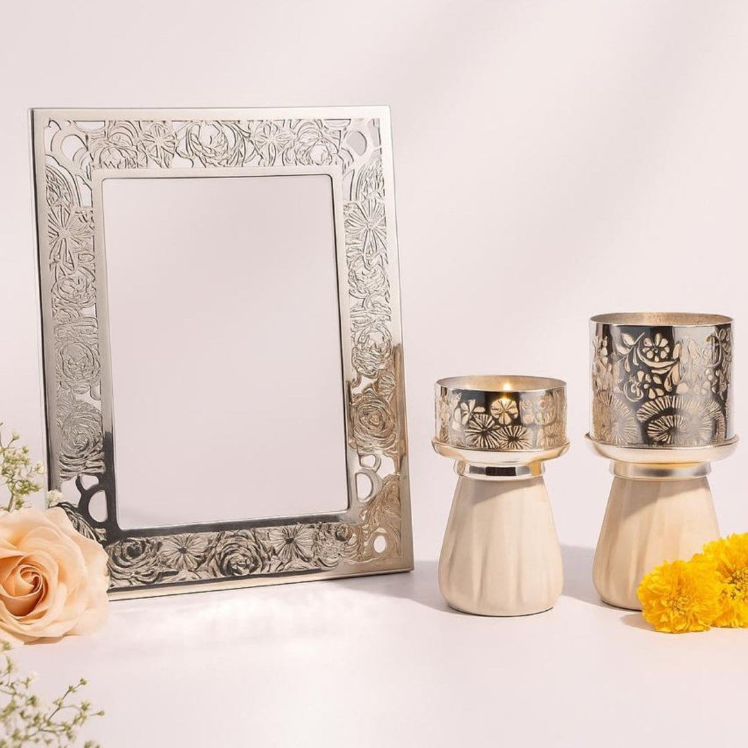 Flower Frame and Votive Towers Diwali Gift Set