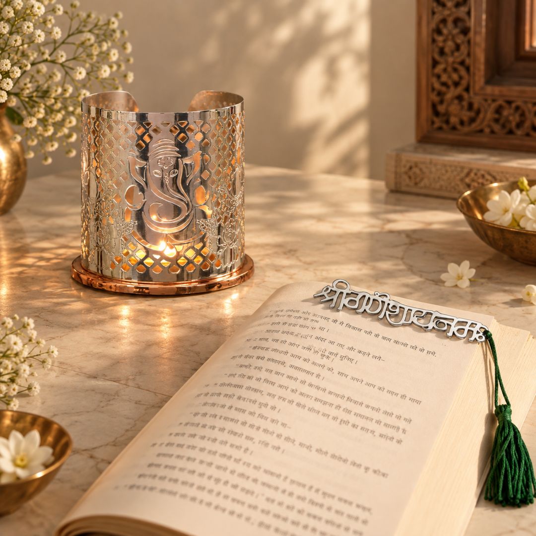 Ganesh Votive and Shubham Bookmark Diwali Gift Set