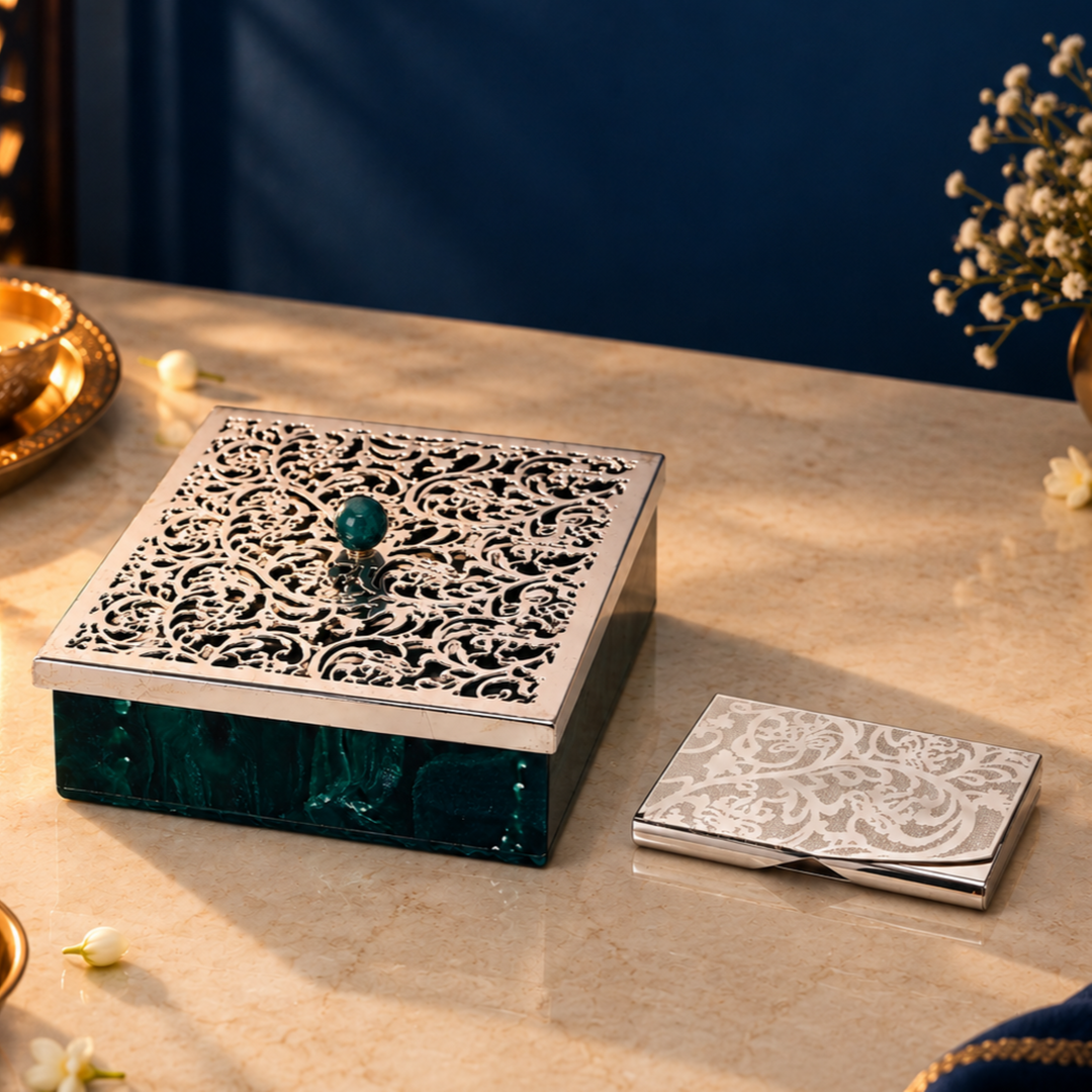 Tree of Life Box and Card Holder Diwali Gift Set