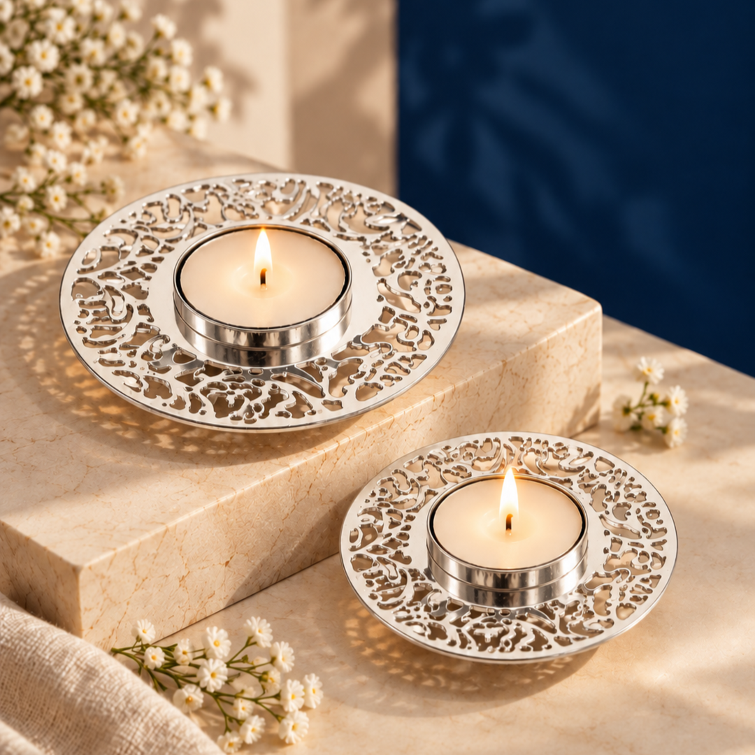 Tree of Life Tealight Pair Diwali Gift Set
