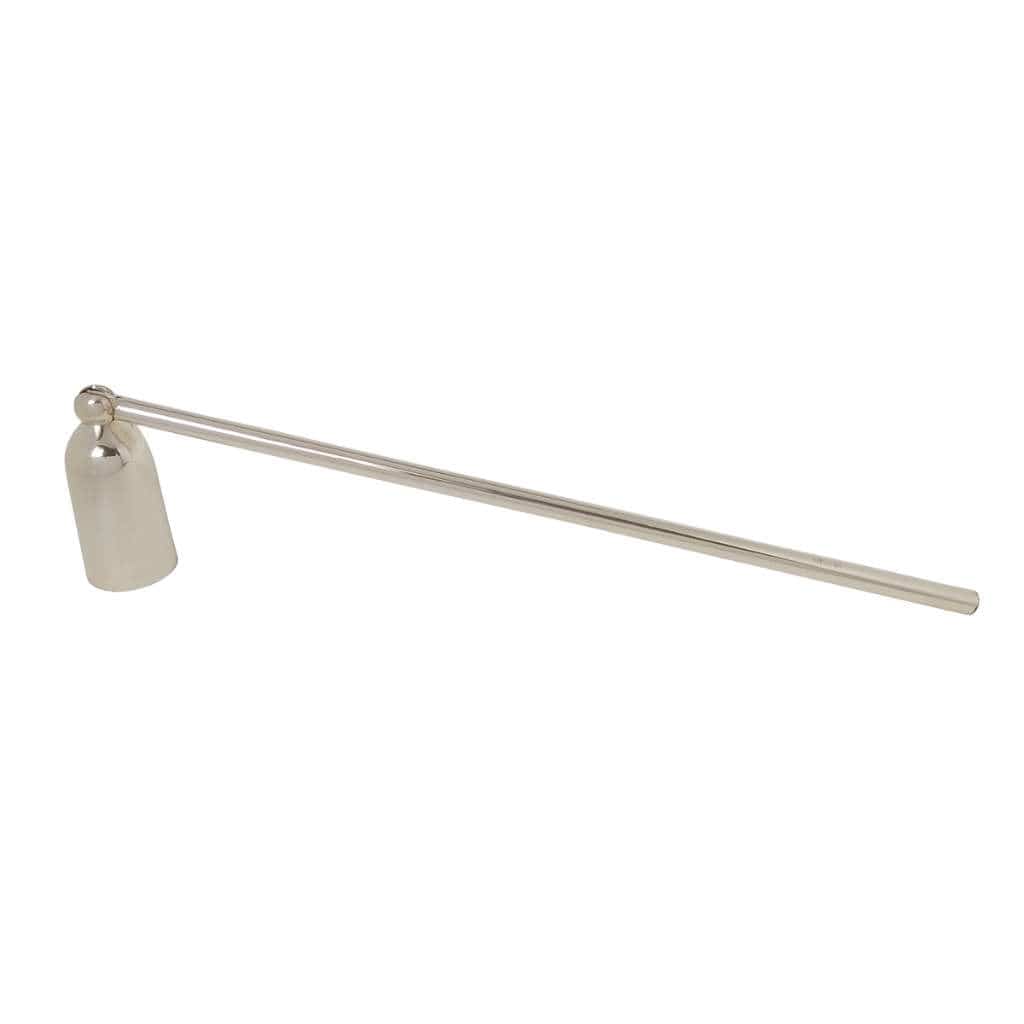 Candle Snuffer Basic is a simple silver candle snuffer with a long, slim handle leading to a small - white background