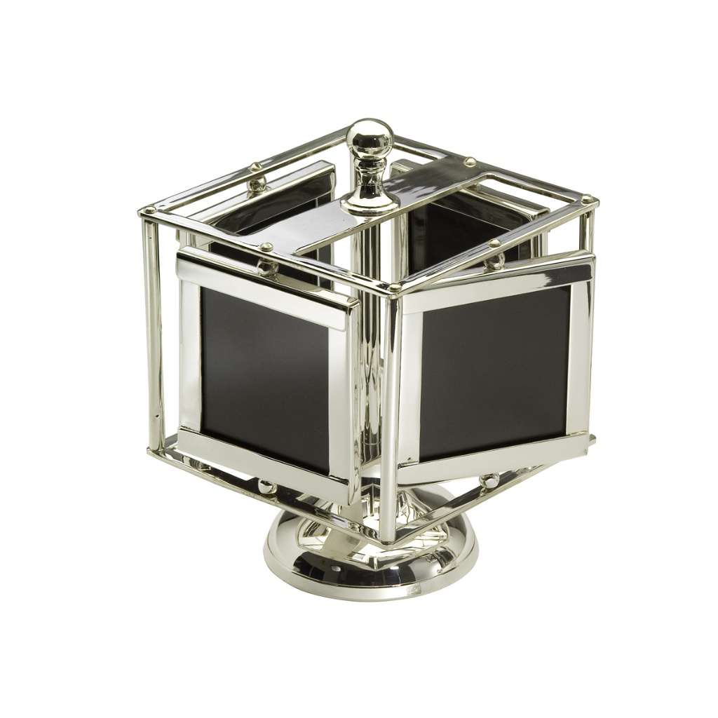 Photo Frame Rotating is a silver frame in the form of a cube - white background