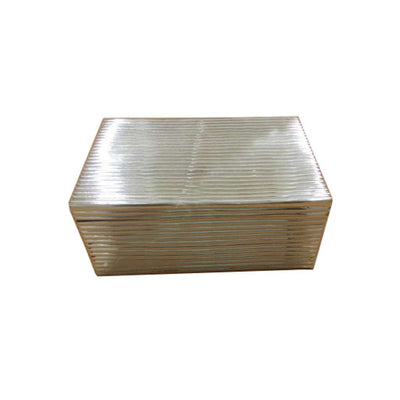 Silver Plated Box Ribbed Rectangle