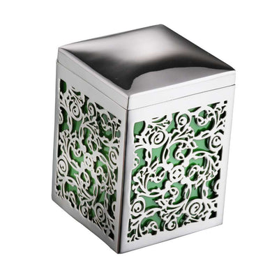 Silver Plated Box Laureal Green