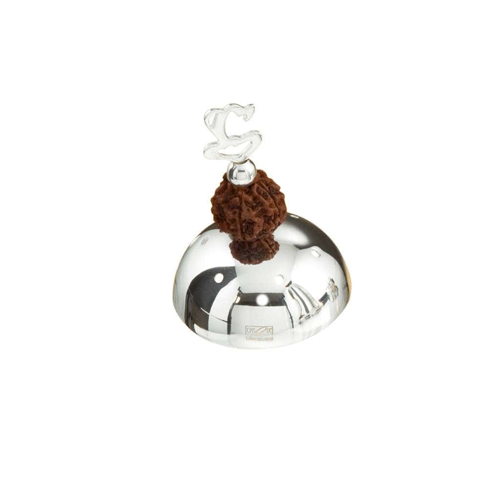 Incense Holder Ganesh is a dome-shaped silver incense holder with a slim cutout finial shaped like Ganesha&