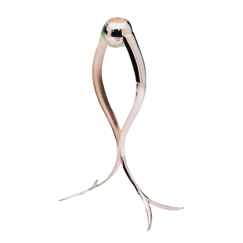 Candle Stand Fish Tail Tall rises as a tall silver candle stand - white background