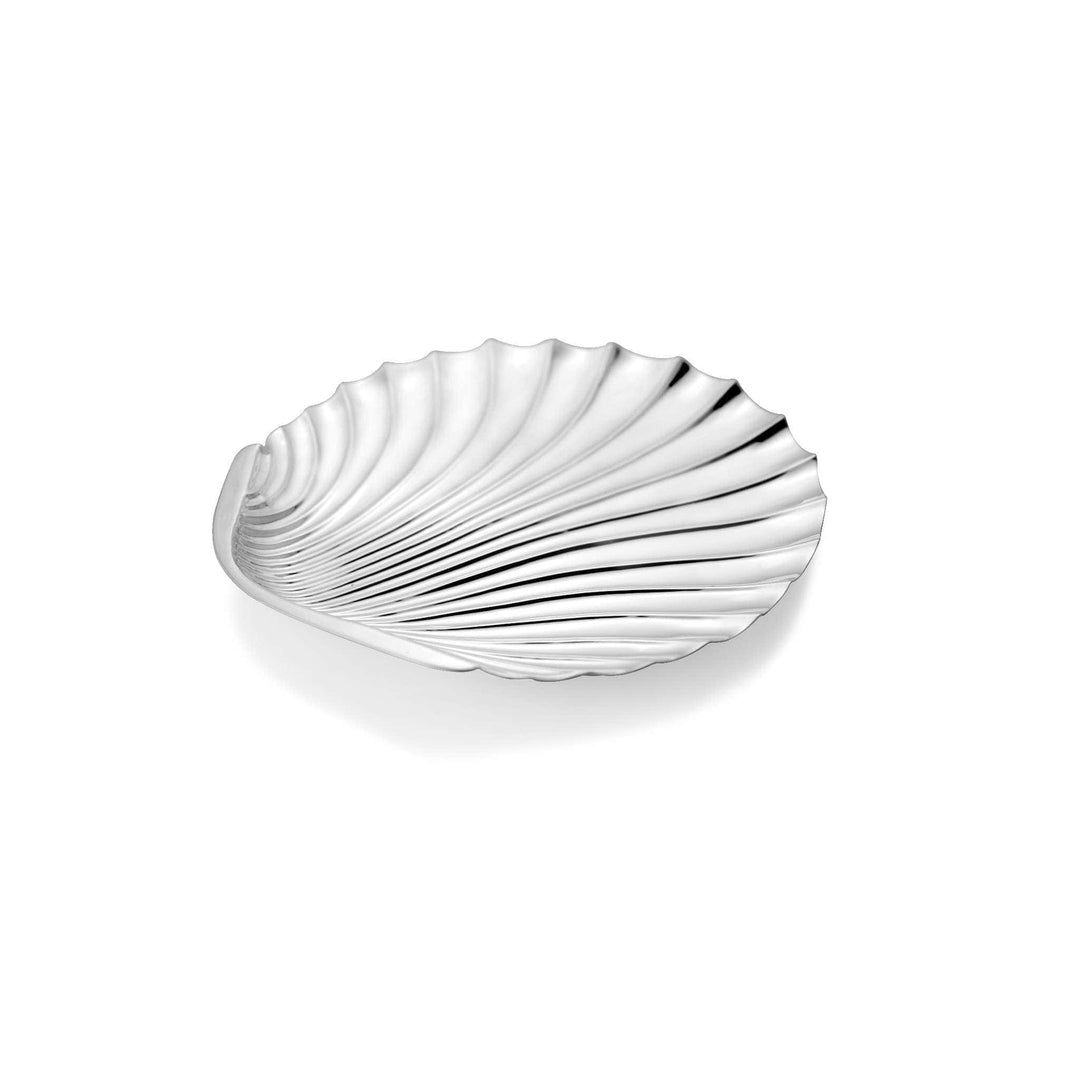 Tray Paan Shaped is a silver tray shaped like a paan leaf - white background