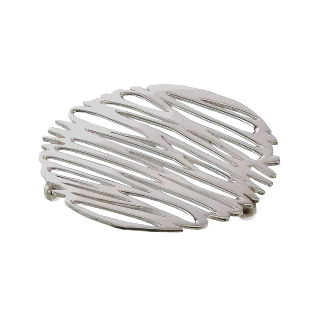 Coaster Graffiti Round is a silver coaster cut in an open scribble pattern that lets the table show through - white background