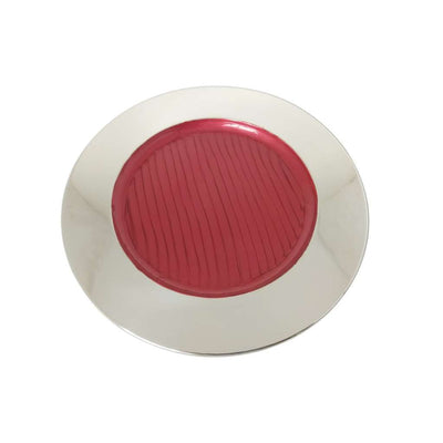 Silver Plated Enamel Plate Round