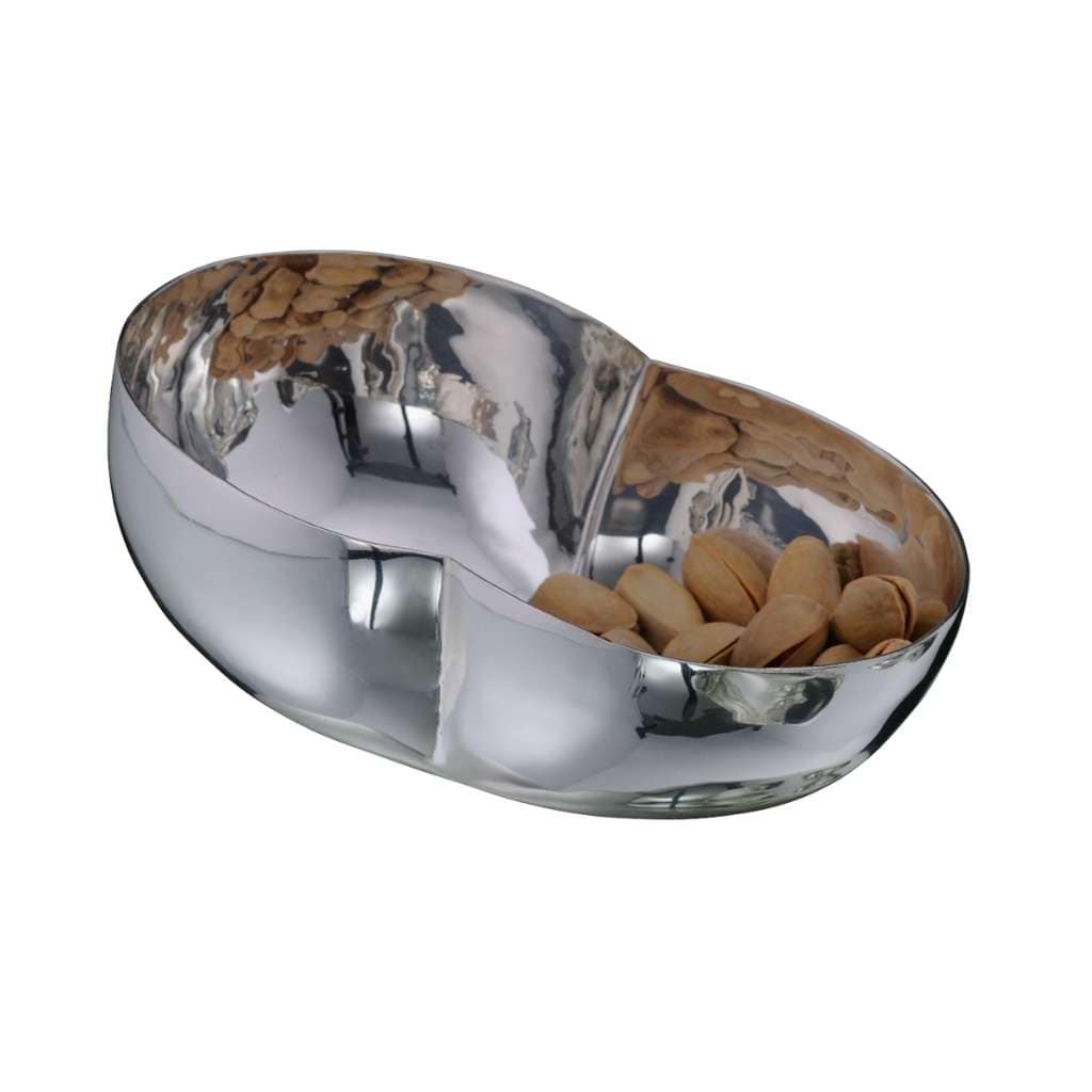 Bowl Siam shapes a silver bowl in two soft lobes, as if pinched at the centre, giving it a distinctive - white background
