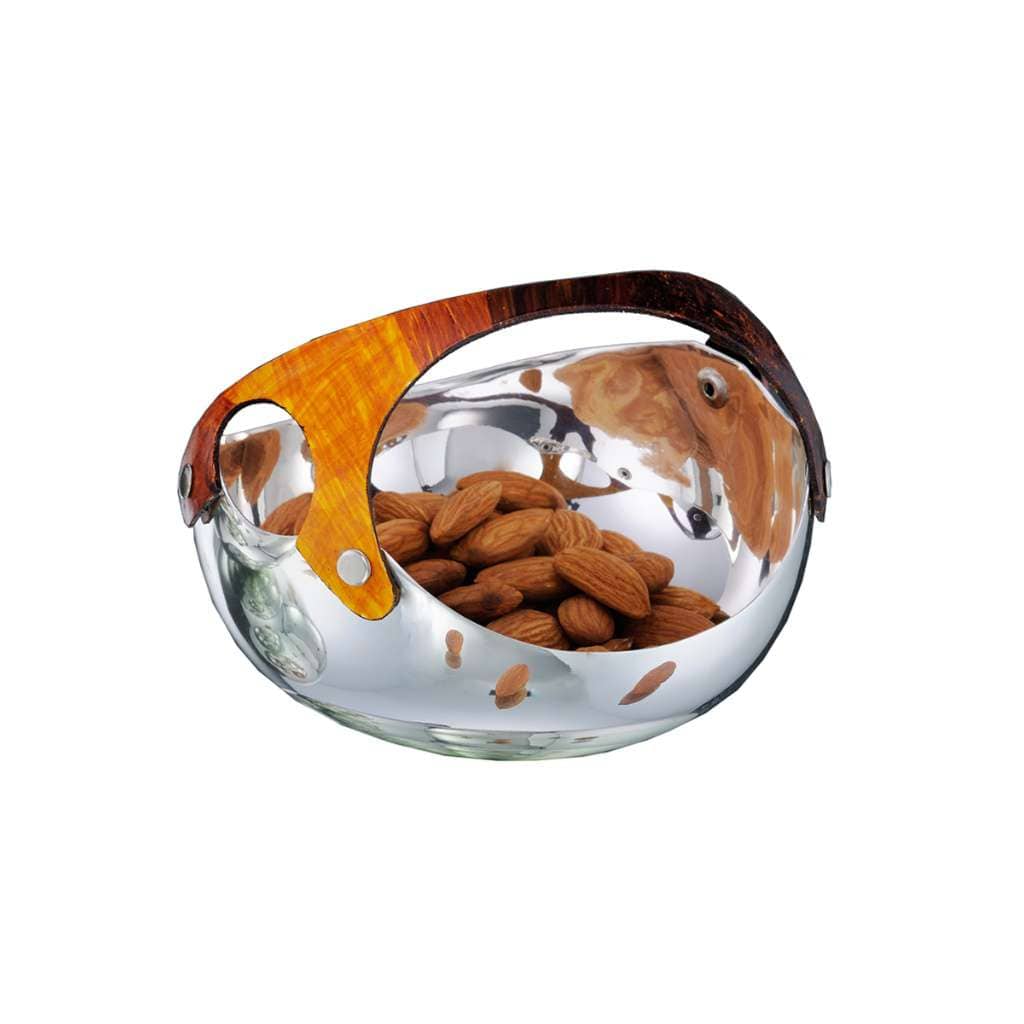 Bowl Celestial pairs a curved handle in warm, tortoiseshell-effect resin with the rounded body of this - white background