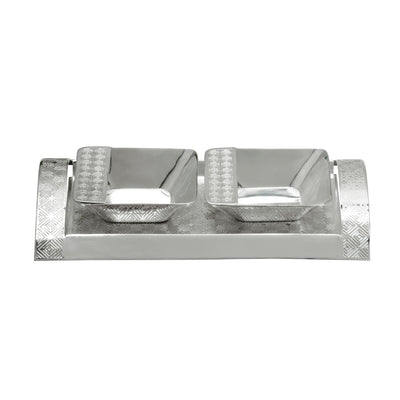 Episode Silver Silver Plated Tray Signature with Two Bowls