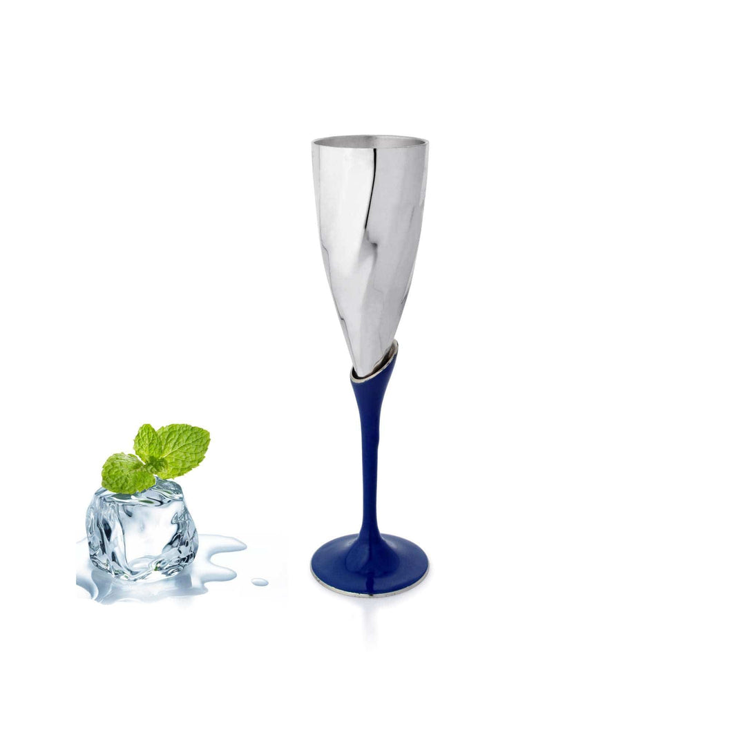 Glass Tulip is a silver glass that stands tall on a slender stem, its bowl tapering to a cone shape - white background