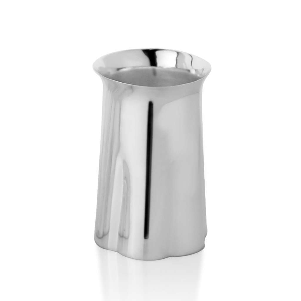 Glass Anymone flares this silver tumbler gently in one clean, uninterrupted line from a narrow base to a wide rim - white background
