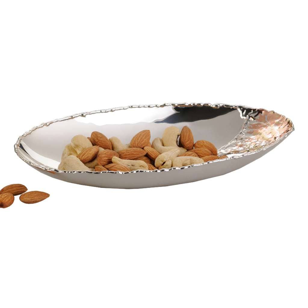 Bowl Nut Oval Desire pairs a smooth mirror-polished body with a rough - white background
