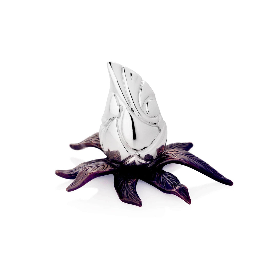 Ganesh Lambodara is a sterling silver Ganesha idol distilling Ganesha into a single smooth, teardrop silhouette - white background