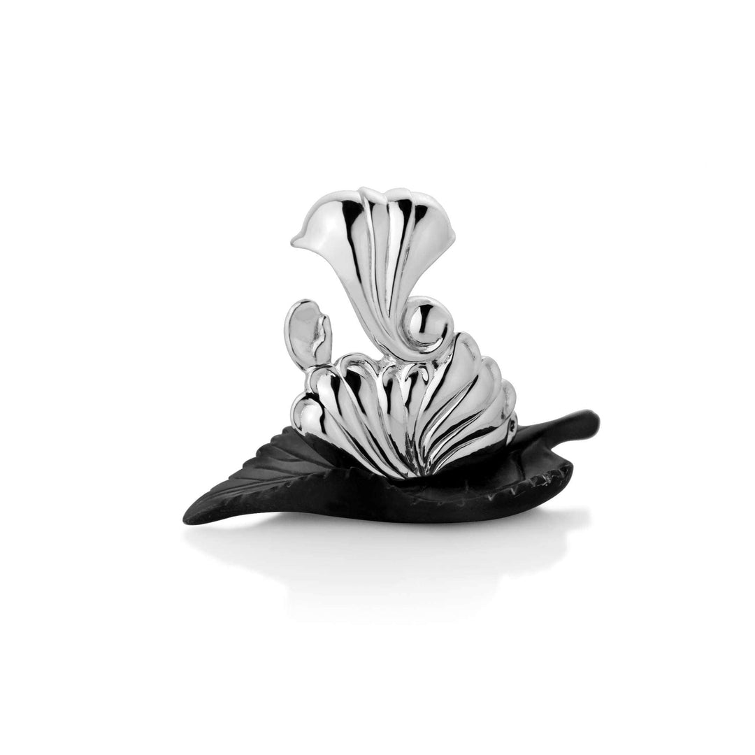 Ganesh Pushp reimagines Ganesha as a hibiscus in full bloom, since red hibiscus flowers are traditionally offered in his worship - white background