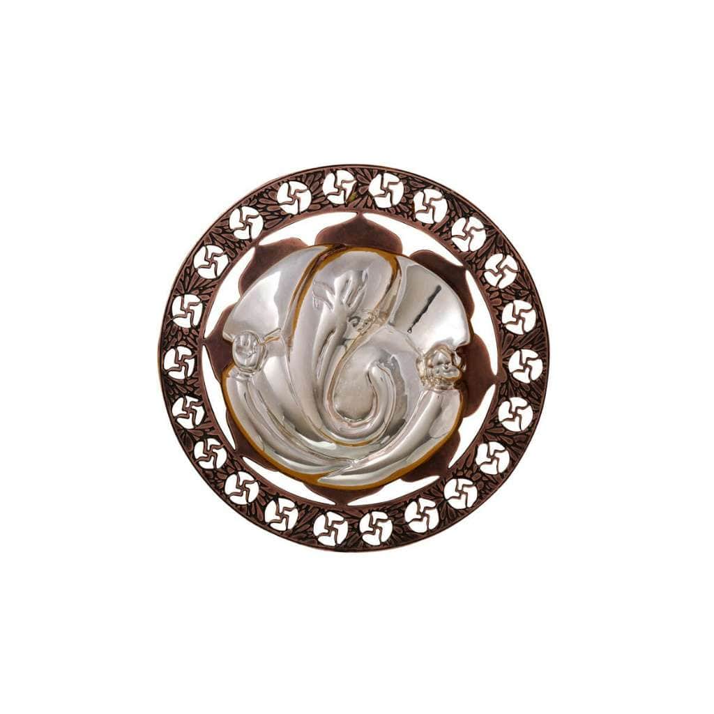 Ganesh Plaque is a sterling silver plaque that reads as a modern relief rather than a freestanding idol, its abstract - white background