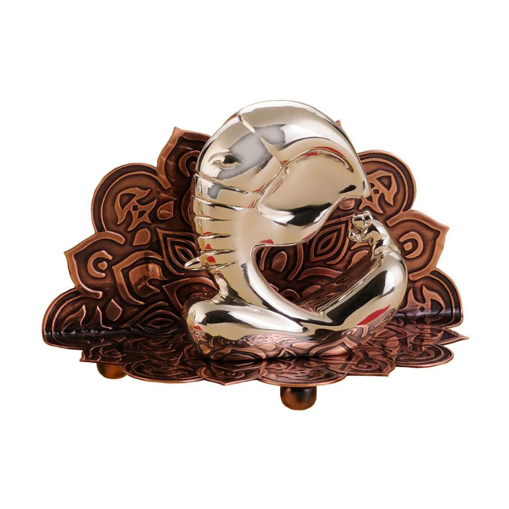 Ganesh Vardhman reduces Ganesha to a smooth, abstract head and shoulder silhouette - white background