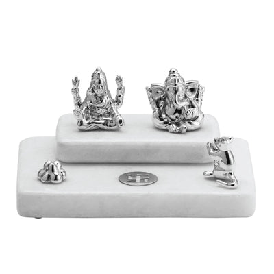 Episode Silver Sterling Silver Small Laxmi Ganesh on Dual Stone