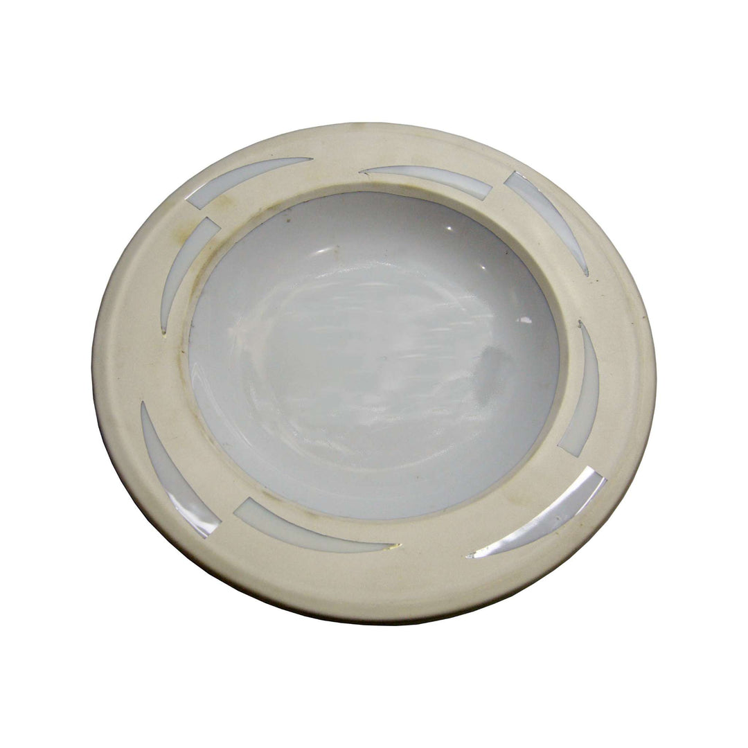 Deep Plate Porcelain is a sterling silver plate with a wide rim, broken into soft curved arcs - white background