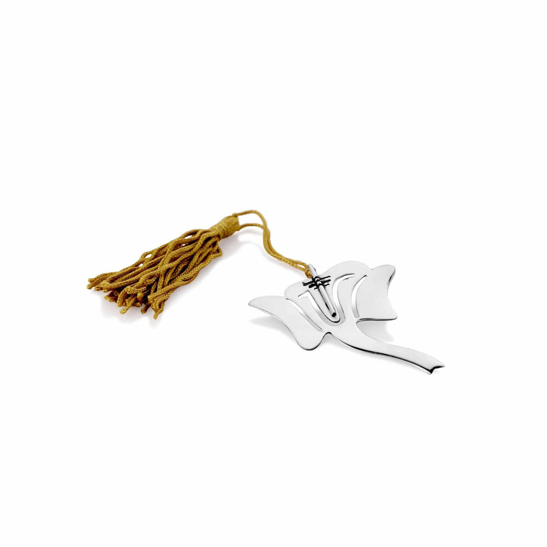 Bookmark Ganesh Head is a sterling silver bookmark with an abstract cutout silhouette drawing on Ganesha&