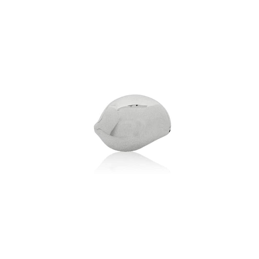Decorative Figurine Mango is a sterling silver mango polished to a bright mirror shine - white background