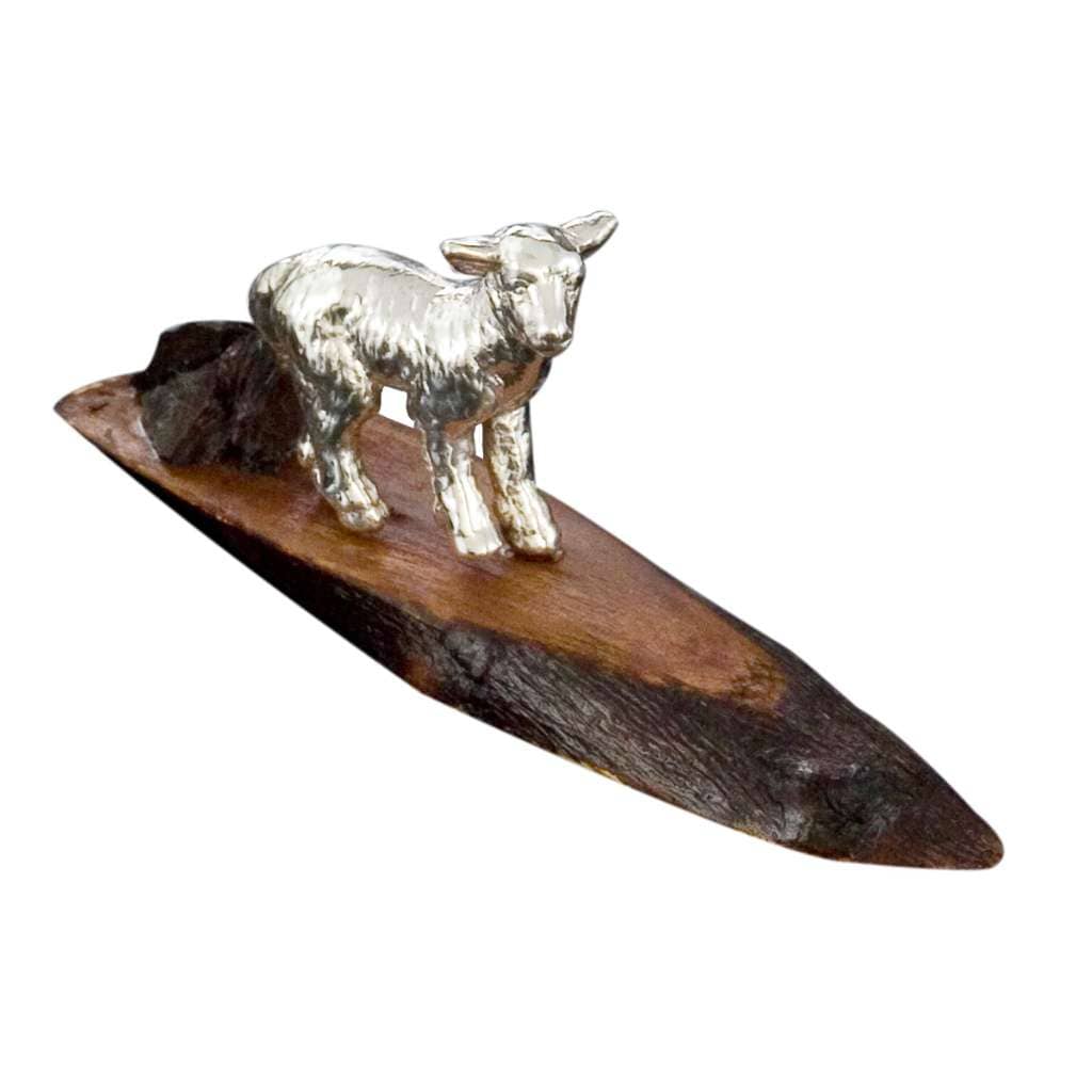 Decorative Figurine Lamb is a sterling silver figurine of a lamb - white background