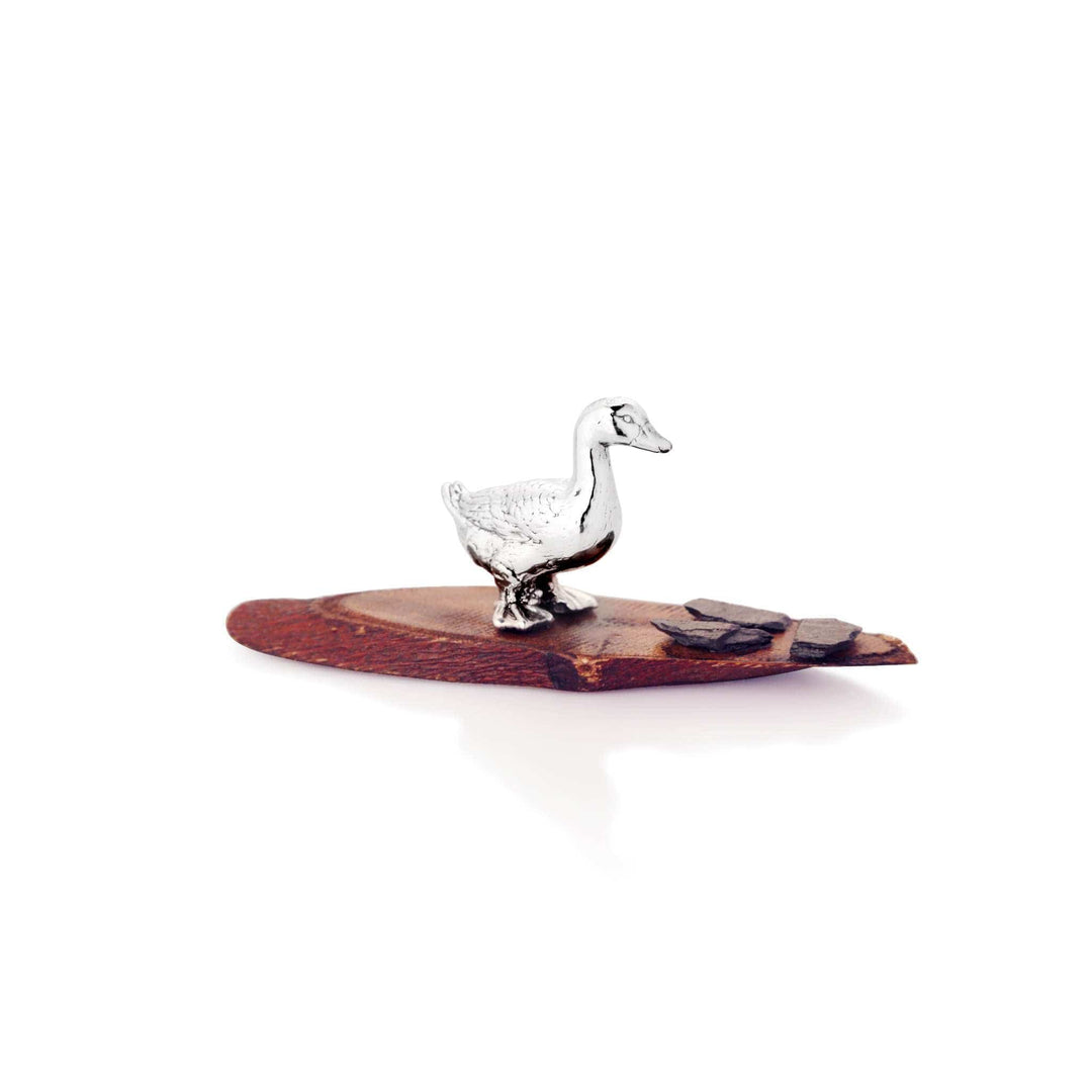 Decorative Figurine Duck is a sterling silver figurine of a duck - white background