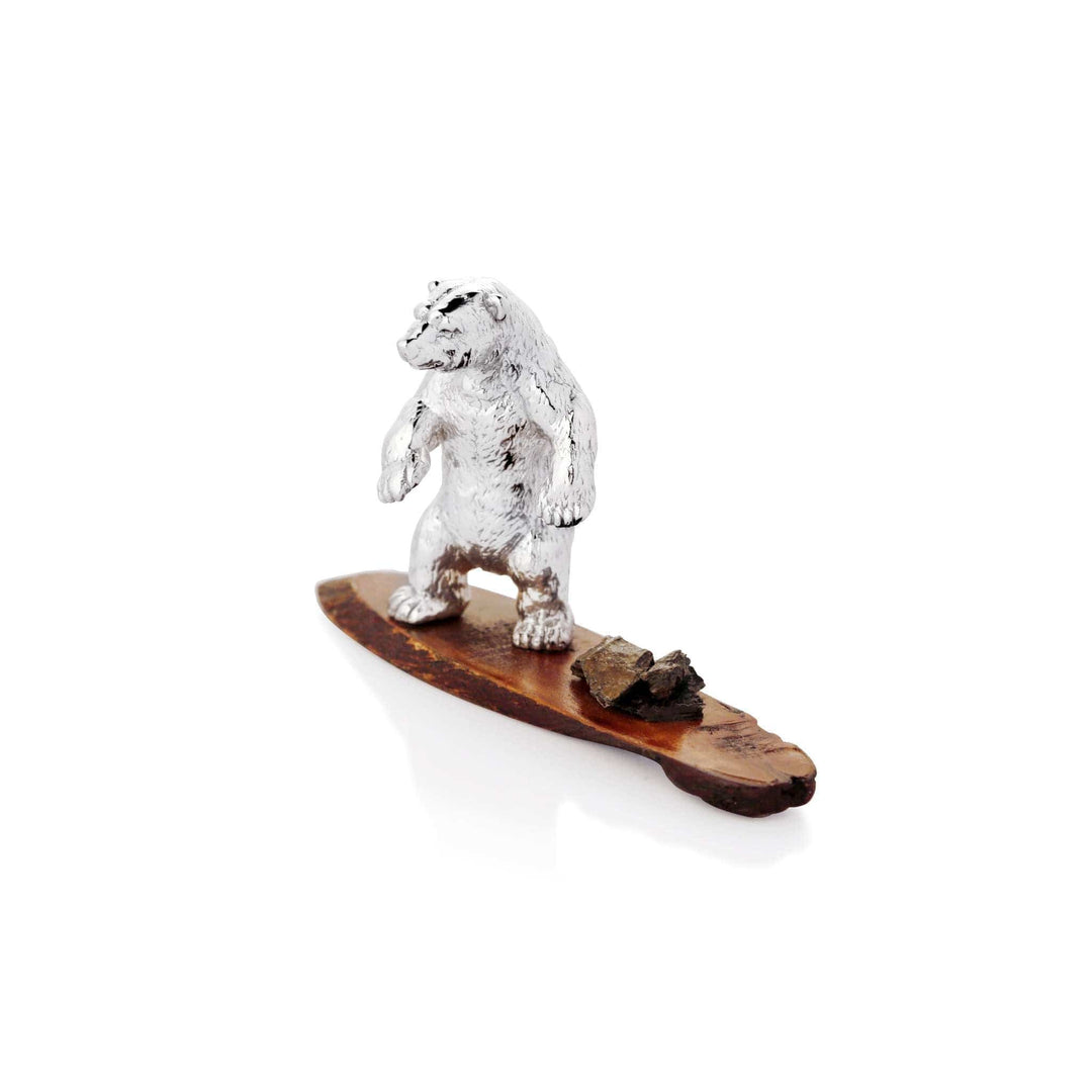 Decorative Figurine Polar Bear is a sterling silver figurine of a polar bear - white background