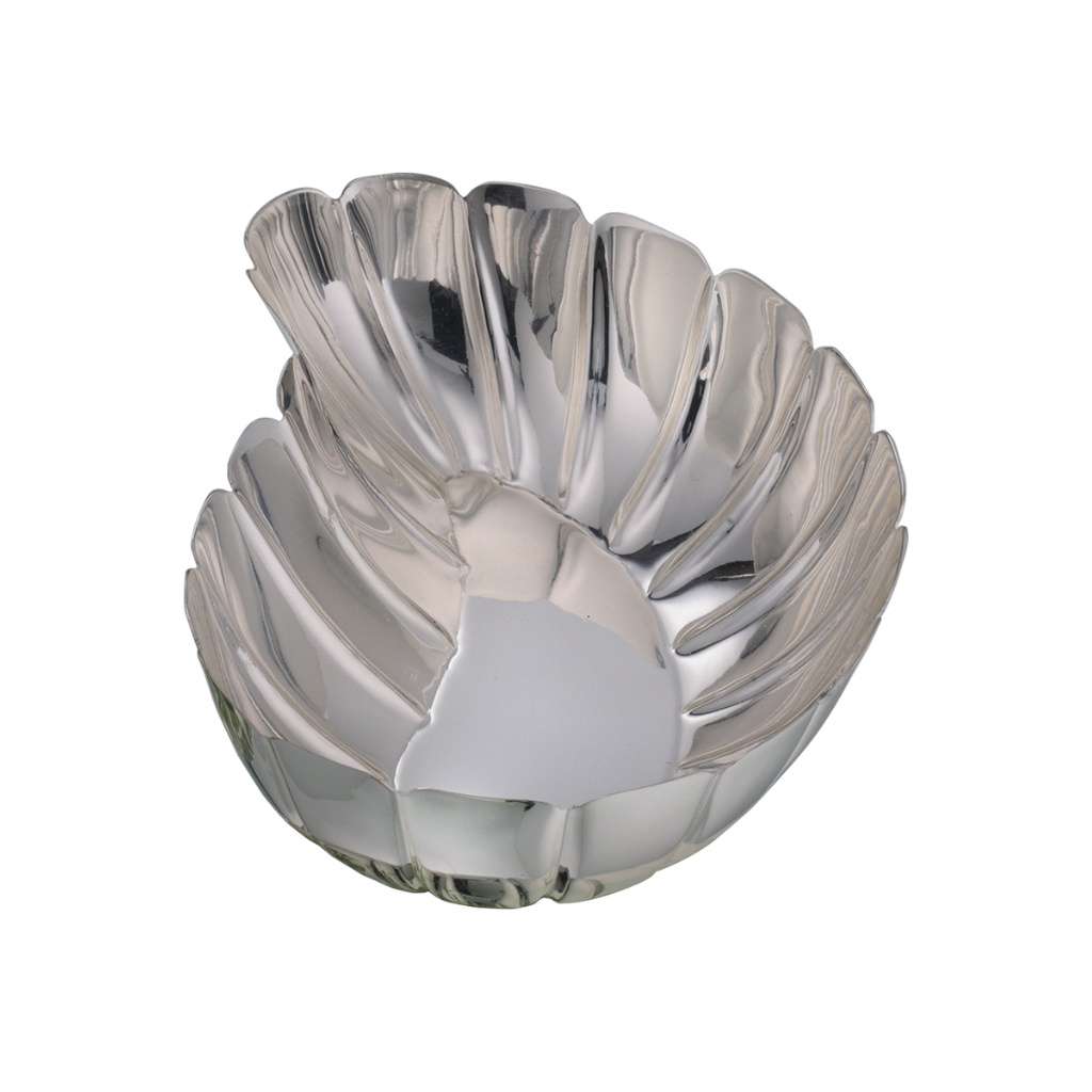 Bowl Blossom folds its rim inward through rounded petal-like ridges that gather toward a smooth centre base – Small