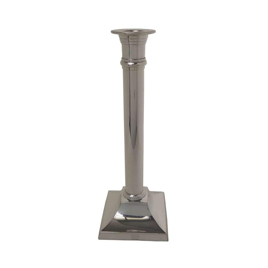 Candle Stand Square Base rises as a classic silver candlestick – Medium