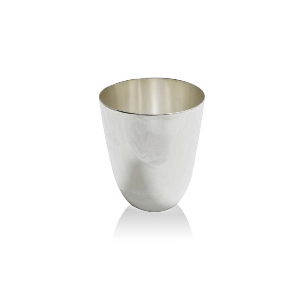 Chandrika Tumbler is a silver tumbler that tapers smoothly from rim to base, its clean, rounded - white background