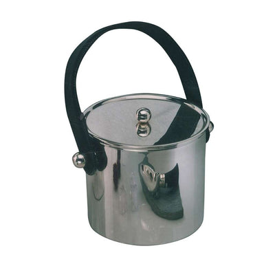 Silver Plated Ice Bucket With Leather