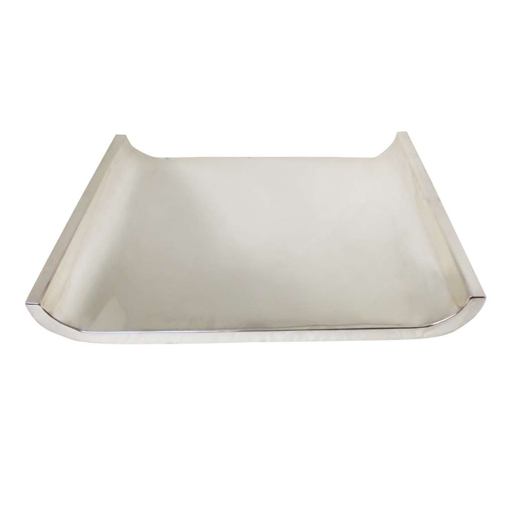 Tray Upturned Edge Plain is a silver tray scaled up for a fuller table setting, with a soft wave-edge - white background