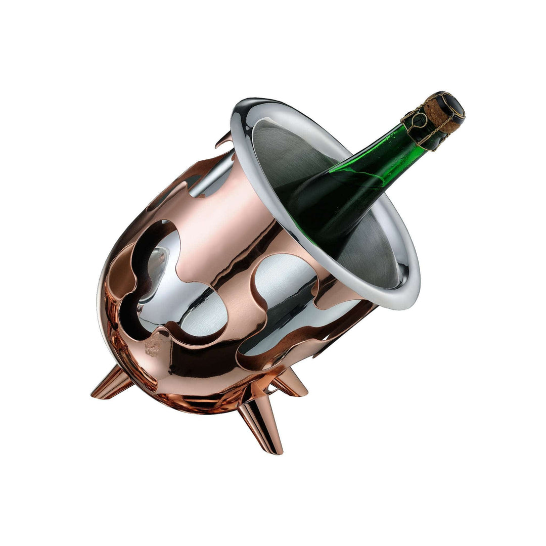 Wine Cooler Lounge sets a rounded, tripod-legged silver wine cooler body – Small